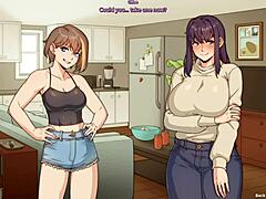 amy finally lets chloe creampie her in wild anime game action. womb filled!