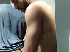 dude kept staring at me during workout, so i took him to the bathroom to suck me off!