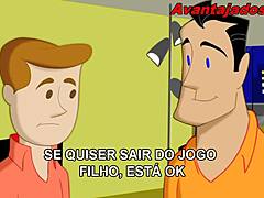 card players dive into a wild gay orgy in this anime scene.