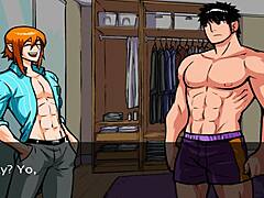 Rakan gay juicy nikmati aksi hisap kuat dalam seks permainan animasi