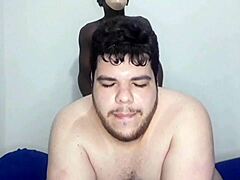 yo, watch two hung guys dominate a chubby dude