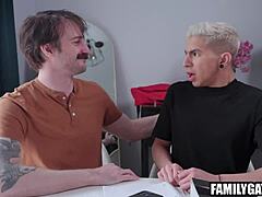 Заварен татко учи заварен син с френската ангел Santana и Seb Leblan