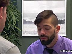 Gay coworkers oral and anal office fuck