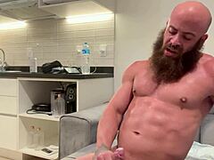 What Happens When Tiago Gaúcho Bareback Fucks the Tattooed Bald Guy in Lingerie During Homemade Interview?